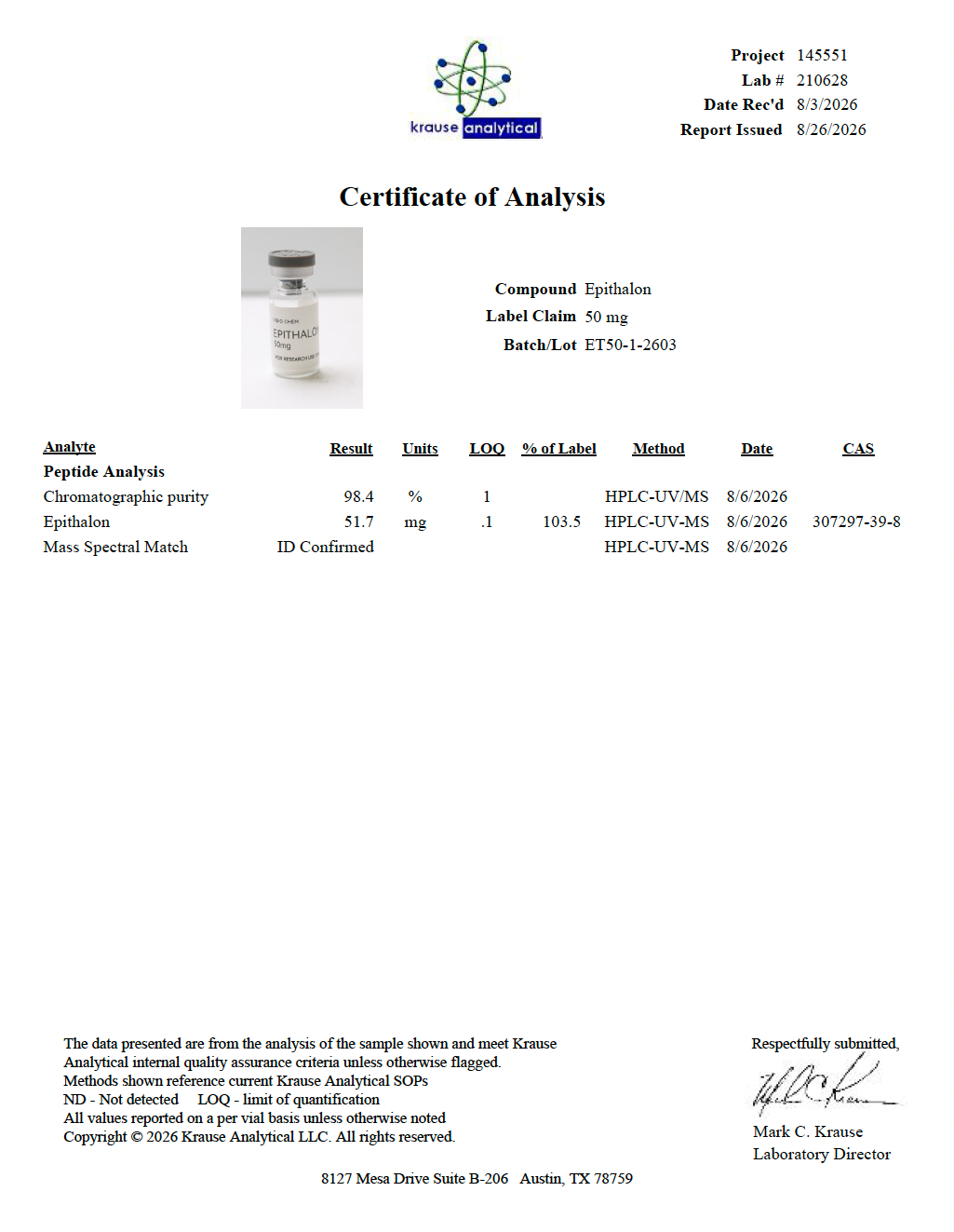 Epithalon epitalon immune peptide
