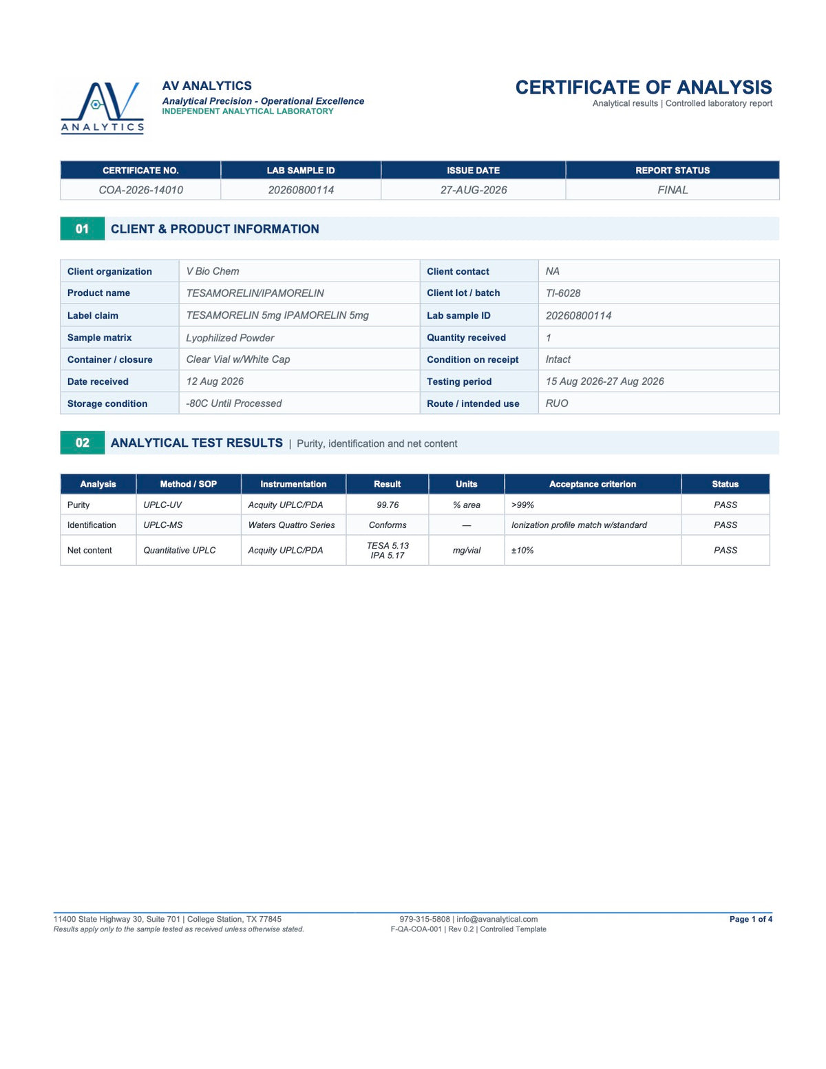 Tesamorelin (10 Vials)